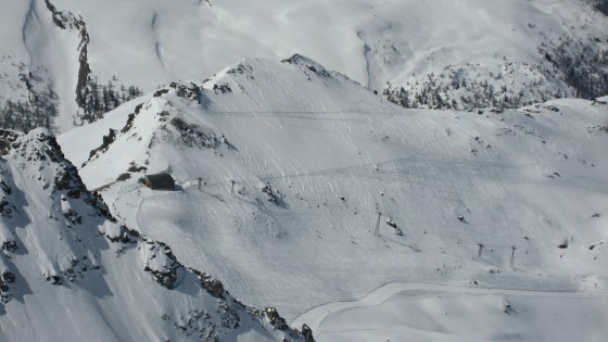 Bergstaion Furtschellas vom Corvatsch aus gesehen