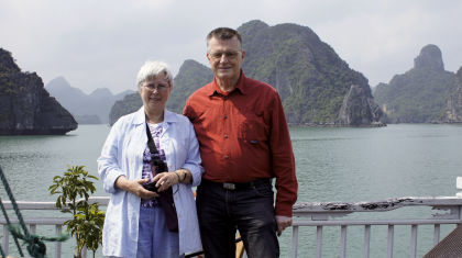 Vreni and Gerhard in the Halong Bay