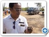 Our Cambodian guide is not afraid of tarantulas