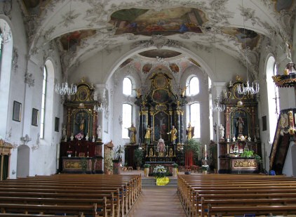 St. Gallenkappel church, interior view
