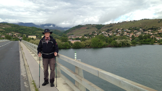 Gerhard on the bridge over the Rhone