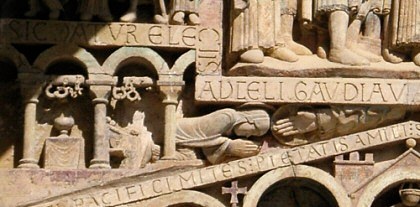 Sainte Faith in the tympanum of Conques