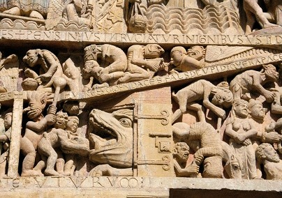 The Gate of Hell in the tympanum of Conques