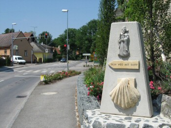 panneau géant du chemin de Saint-Jacques à Sieghartskirchen