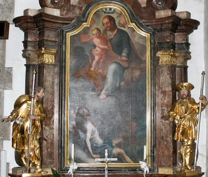 Saint Coloman et Saint Jacques sur l'autel latéral
