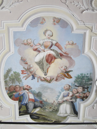 Fresque du plafond de Notburga dans l'église Saint-Michel