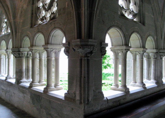 medieval cloister in Hauterive monastery