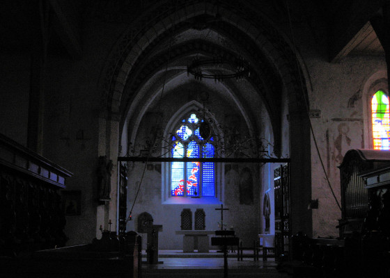 Glasfenster im Kloster La Fille Dieu