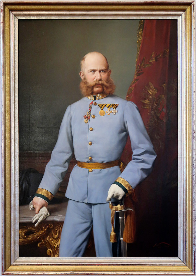 Gemälde ven Kaiser Franz Joseph in der Hermes Villa