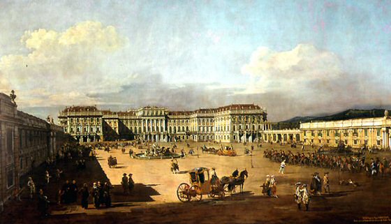 Schönbrunn Frontseite von Canaletto, KHM-Wien