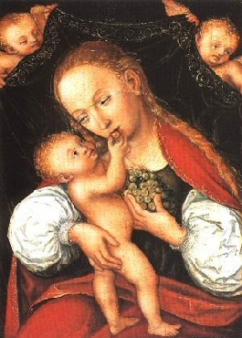 Lucas Cranach : Vierge au raisin