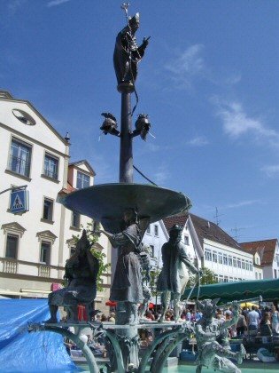 Fountain at the market place of Ehingen