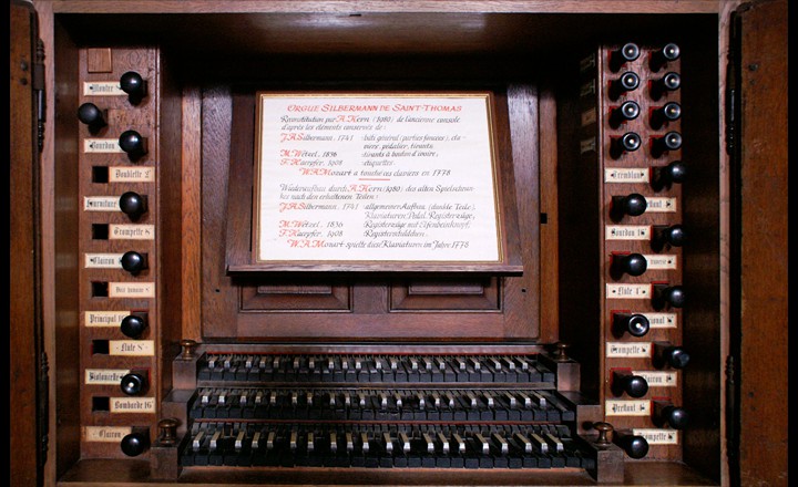 Original console of the Silbermann organ