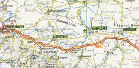 Plan Eisenach, Gotha, Erfurt, Weimar