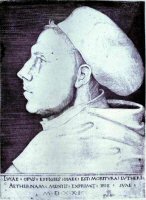 Lucas Cranach, Martin Luther avec un chapeau de docteur, 1521