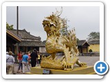 scary golden dragon, behind it our group
