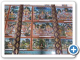 Wandfresken mit dem Leben von Buddha