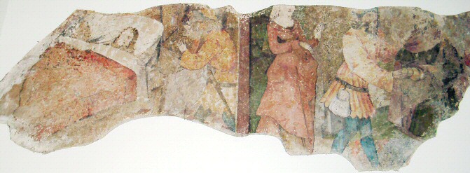 Galgen- und Hühnerwunder, Fresko Fragment in der Sakristei der Augustinerkirche in Zürich