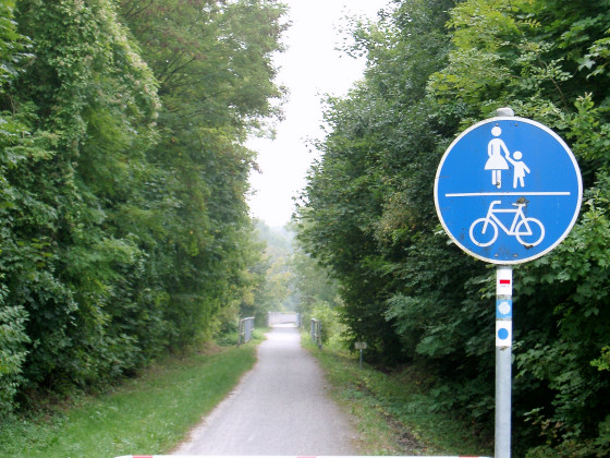 D�but de la piste cyclable Gaubahn