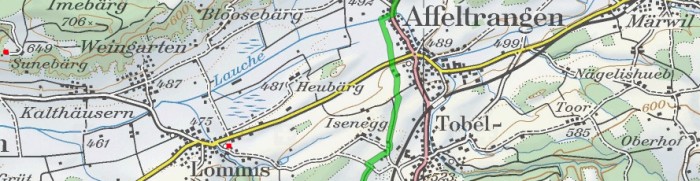 Carte du chemin Märstetten - Tobel partie 2