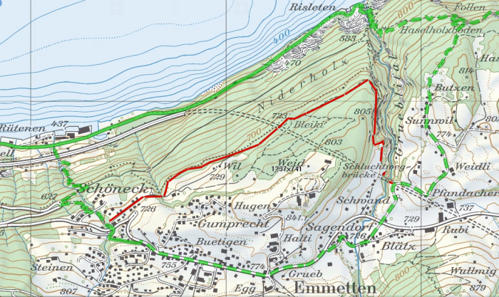 map Jakobswegvarianten bei Emmetten