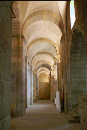 Cathedral Payerne, interior view side aisle