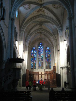 church Moudon, interior view