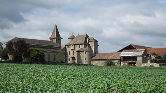 castle and church Compesières