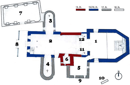 Floor plan of the St. Jost Chapel in Blatten
