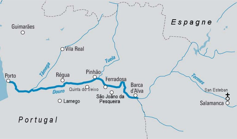 carte interactive du Douro