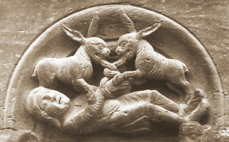 Détail de la frise de chasse, cathédrale impériale de Königslutter