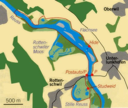 Map of the Reuss Nature Reserve