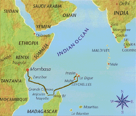 Karte mit Strecke