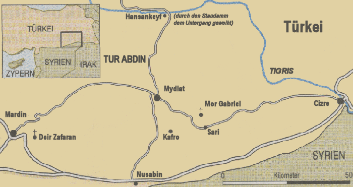 Map of Tur Abdin