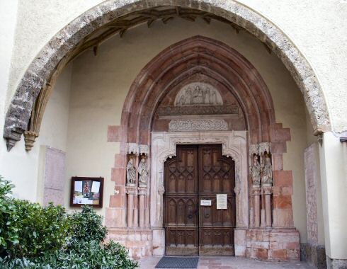 Main entrance to the Nonnberg church above Salzburg
